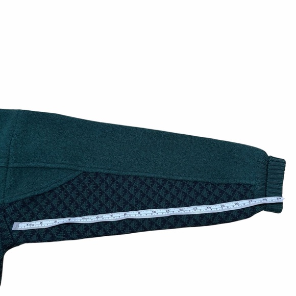 MENS XL EIR GREEN & BLACK 100% WOOL SWEATER OVERSIZED FIT - Picture 6 of 11